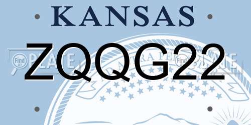 ZQQG22 Kansas License Plate