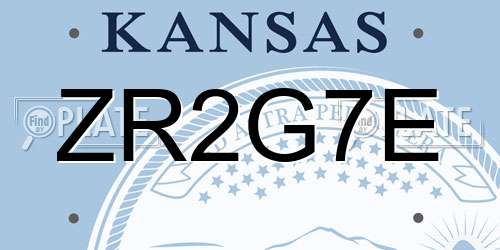 ZR2G7E Kansas License Plate