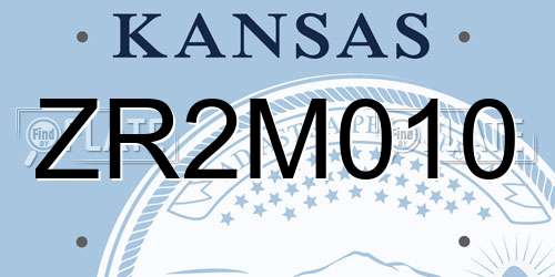 ZR2M010 Kansas License Plate