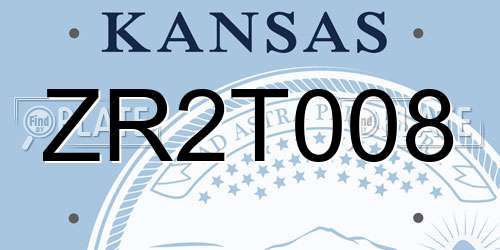 ZR2T008 Kansas License Plate