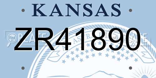 ZR41890 Kansas License Plate