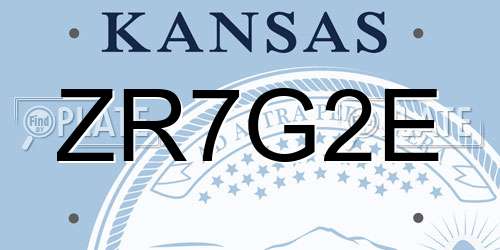 ZR7G2E Kansas License Plate