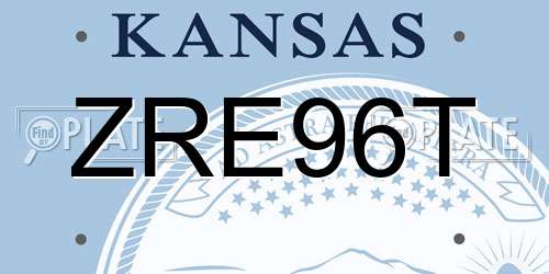 ZRE96T Kansas License Plate