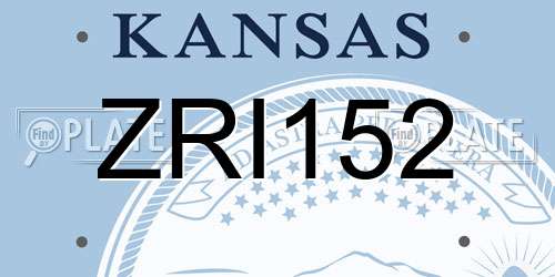 ZRI152 Kansas License Plate