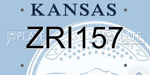 ZRI157 Kansas License Plate