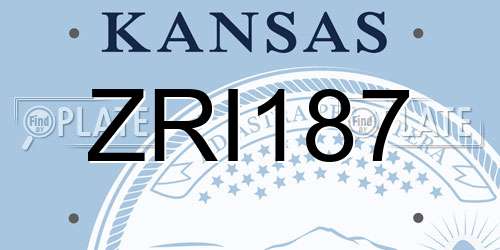 ZRI187 Kansas License Plate