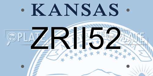 ZRII52 Kansas License Plate
