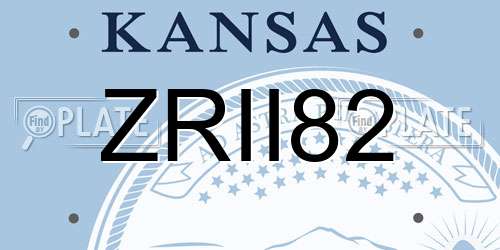 ZRII82 Kansas License Plate