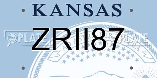 ZRII87 Kansas License Plate