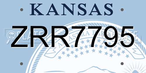 ZRR7795 Kansas License Plate