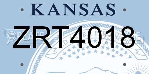 ZRT4018 Kansas License Plate