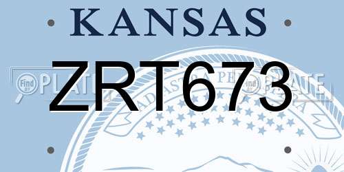 ZRT673 Kansas License Plate