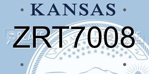 ZRT7008 Kansas License Plate