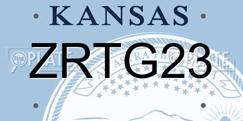 ZRTG23 Kansas License Plate