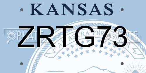 ZRTG73 Kansas License Plate