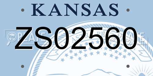 ZS02560 Kansas License Plate