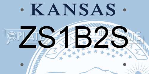 ZS1B2S Kansas License Plate