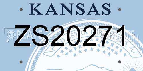 ZS20271 Kansas License Plate