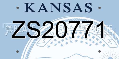 ZS20771 Kansas License Plate