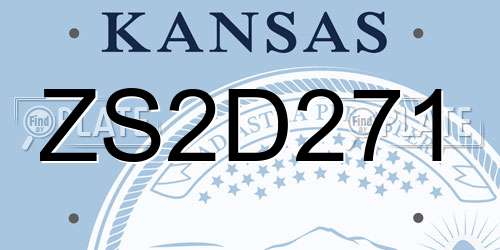 ZS2D271 Kansas License Plate