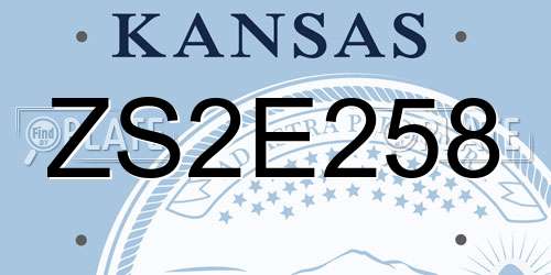 ZS2E258 Kansas License Plate