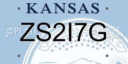ZS2I7G Kansas License Plate