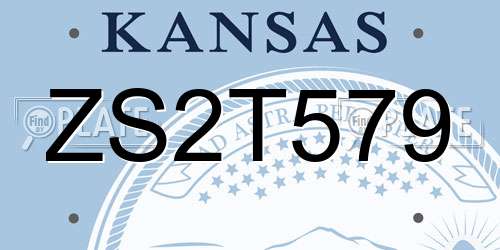 ZS2T579 Kansas License Plate