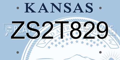 ZS2T829 Kansas License Plate