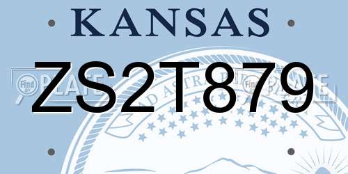 ZS2T879 Kansas License Plate