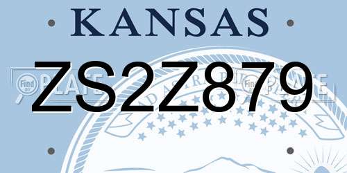 ZS2Z879 Kansas License Plate