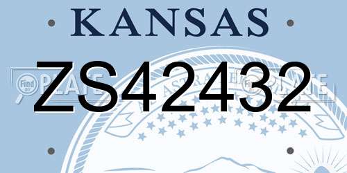 ZS42432 Kansas License Plate