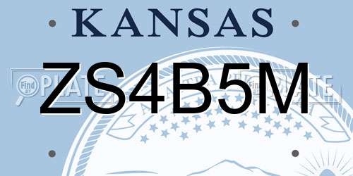 ZS4B5M Kansas License Plate