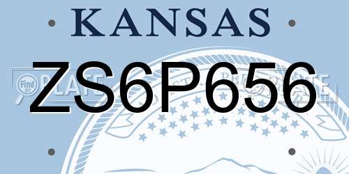 ZS6P656 Kansas License Plate