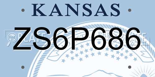 ZS6P686 Kansas License Plate