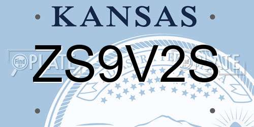 ZS9V2S Kansas License Plate