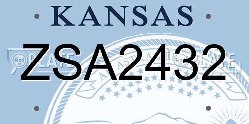 ZSA2432 Kansas License Plate