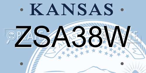 ZSA38W Kansas License Plate