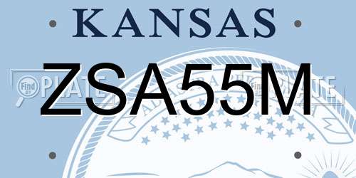 ZSA55M Kansas License Plate