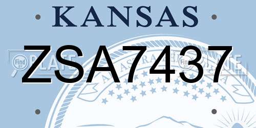 ZSA7437 Kansas License Plate