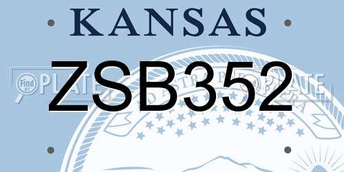 ZSB352 Kansas License Plate
