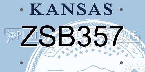 ZSB357 Kansas License Plate
