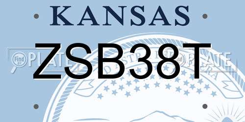 ZSB38T Kansas License Plate