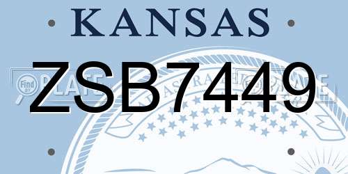 ZSB7449 Kansas License Plate