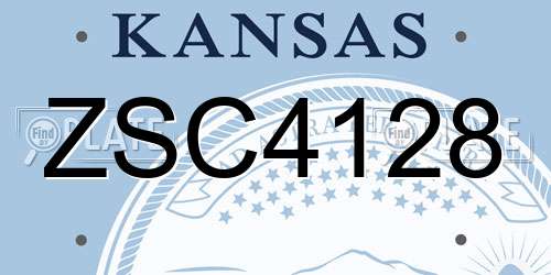 ZSC4128 Kansas License Plate