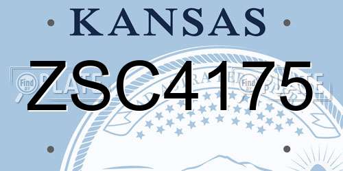 ZSC4175 Kansas License Plate