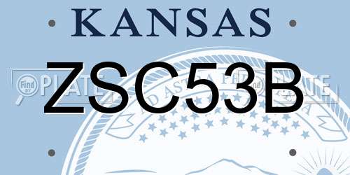 ZSC53B Kansas License Plate