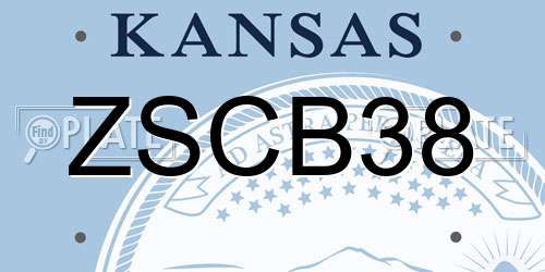 ZSCB38 Kansas License Plate