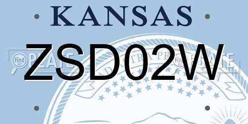 ZSD02W Kansas License Plate