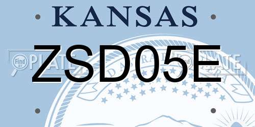 ZSD05E Kansas License Plate