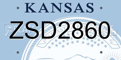 ZSD2860 Kansas License Plate